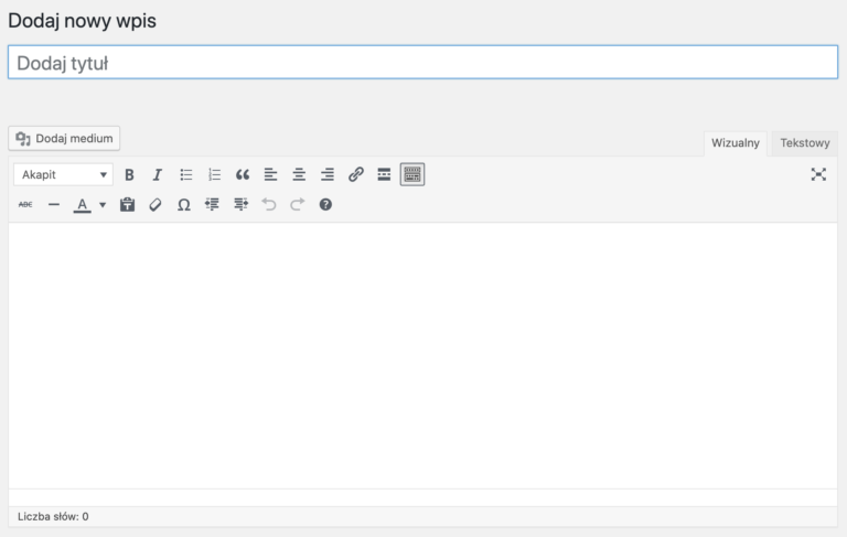 Dodawanie wpisu w Wordpress