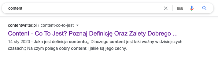 Widok meta-tekstów w drugiej wersji.